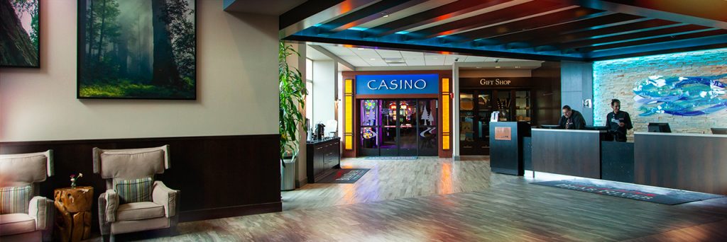 hotel lobby and casino entrance at bear river