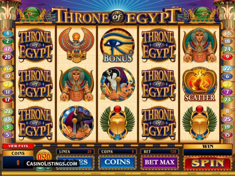 throne of egypt slot machine game screen shot
