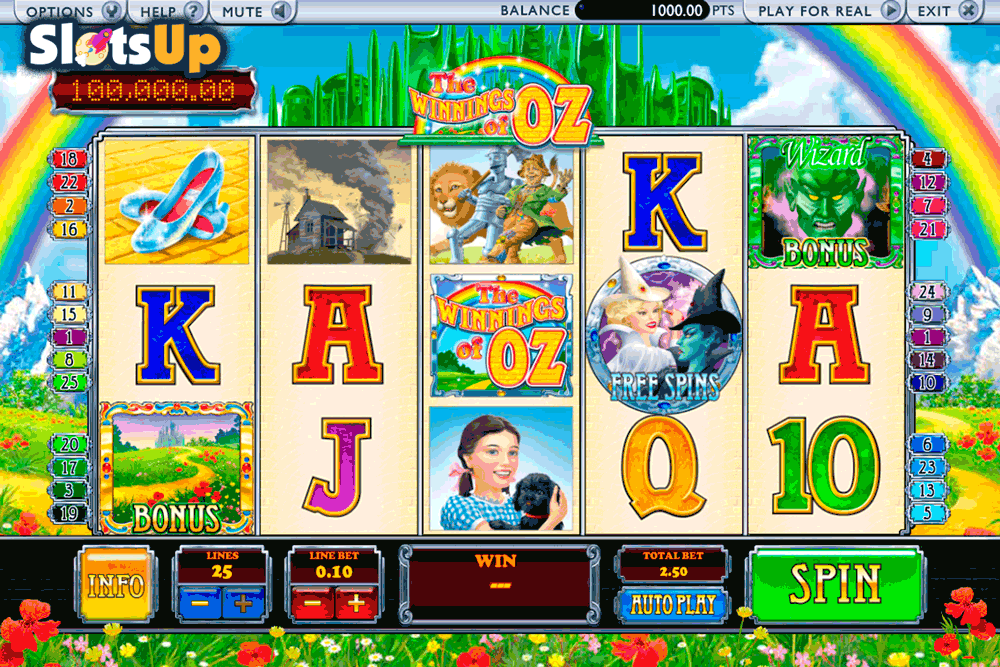 the winnings of oz slot machine game screen shot