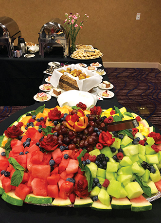 fruit and desserts buffet at bear river