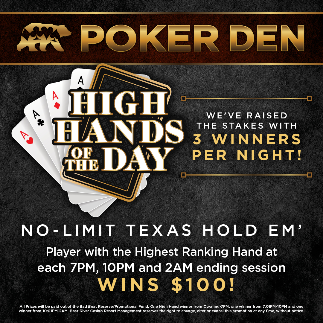 HIGH HANDS OF THE DAY - Bear River Casino Resort